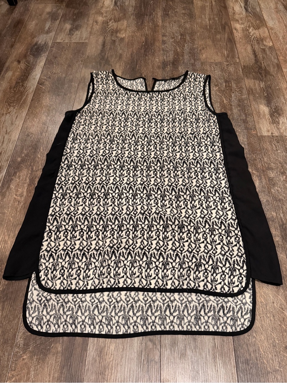 THML Black and Cream Patterned Overlay Shell